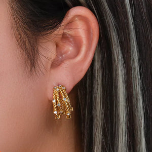 Elisa 18K Gold-Plated Twisted Hoop Earrings