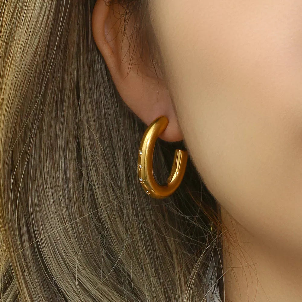 Victoria 18K Gold-Plated O-Shape Earrings