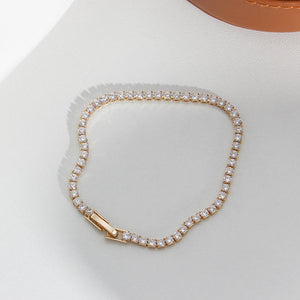 Galina 14K Gold Plated Rhinestone-Filled Tennis Chain Bracelet