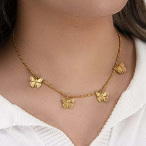 Elodie 18K Gold-Plated Butterfly Necklace