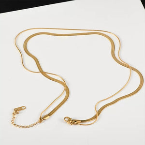 Venus Herringbone & Rope 18K Gold-Plated Necklace