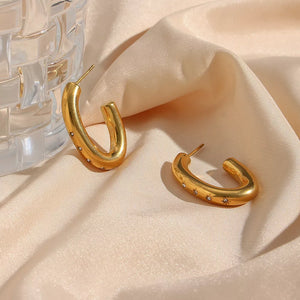 Victoria 18K Gold-Plated O-Shape Earrings