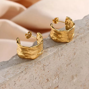Audrey 18K Gold-Plated Texture Earrings