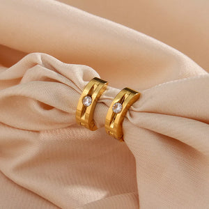Simplicité Minimalist 18K Gold-Plated Huggie Earrings