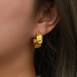 Sun & Moon 18K Gold-Plated Hoop Earrings