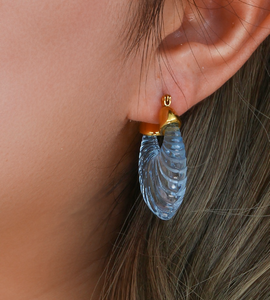 Blue Rhea 18K Gold-Plated Leaf Earrings