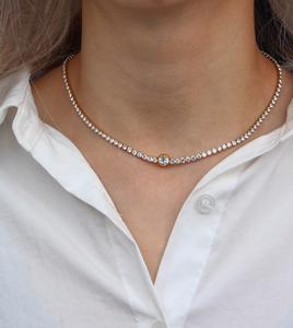 Dalia 18K Gold-Plated Rhinestone Tennis Chain Necklace