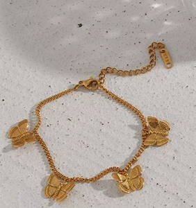 Evelyn Butterfly 18K Gold-Plated Bracelet