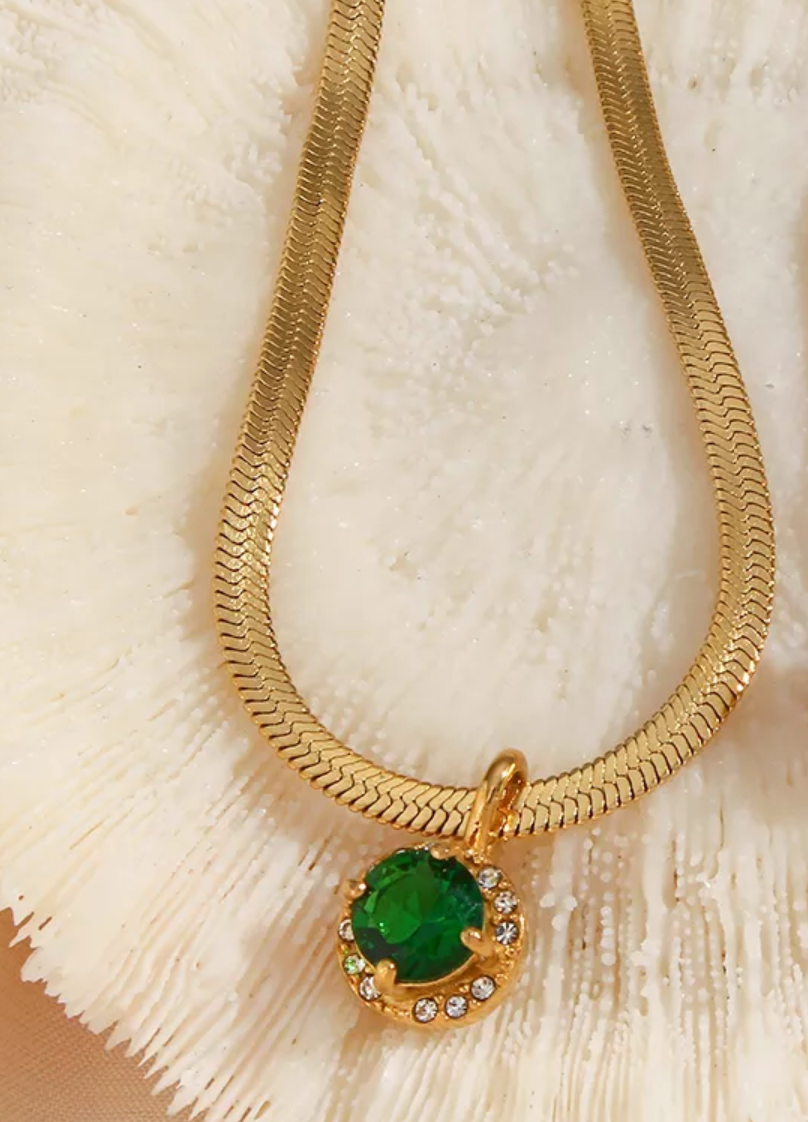 Alana Gem Herringbone 18K Gold-Plated Necklaces